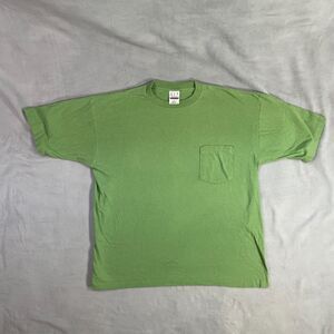 Vintage Gap T Shirt Mens Large Green Selvedge Pocket Blank Tee Made in USA